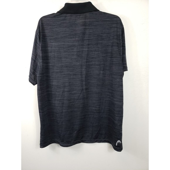 Head Men's  Polo Performance Comfort Stretch  Slhirt Striped Size XL. Black gray - Picture 6 of 9